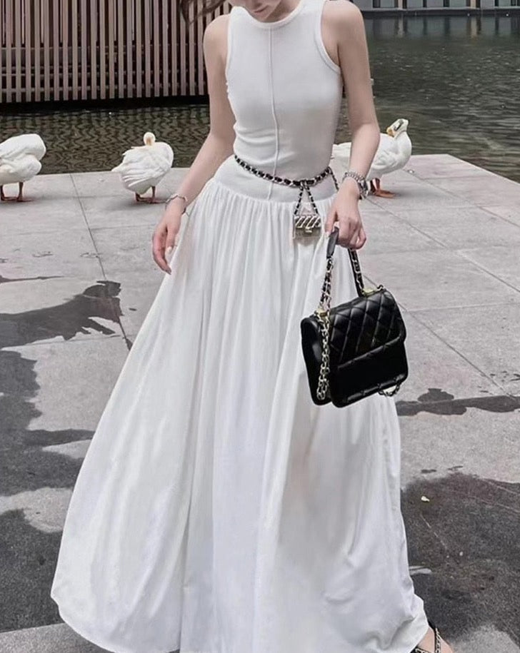 Cora Minimalist Tank and Flare Maxi Dress - 2 Colors