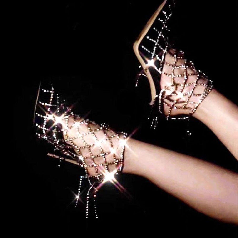 Crystal Mesh Anklet Jewelry - Gold or Silver