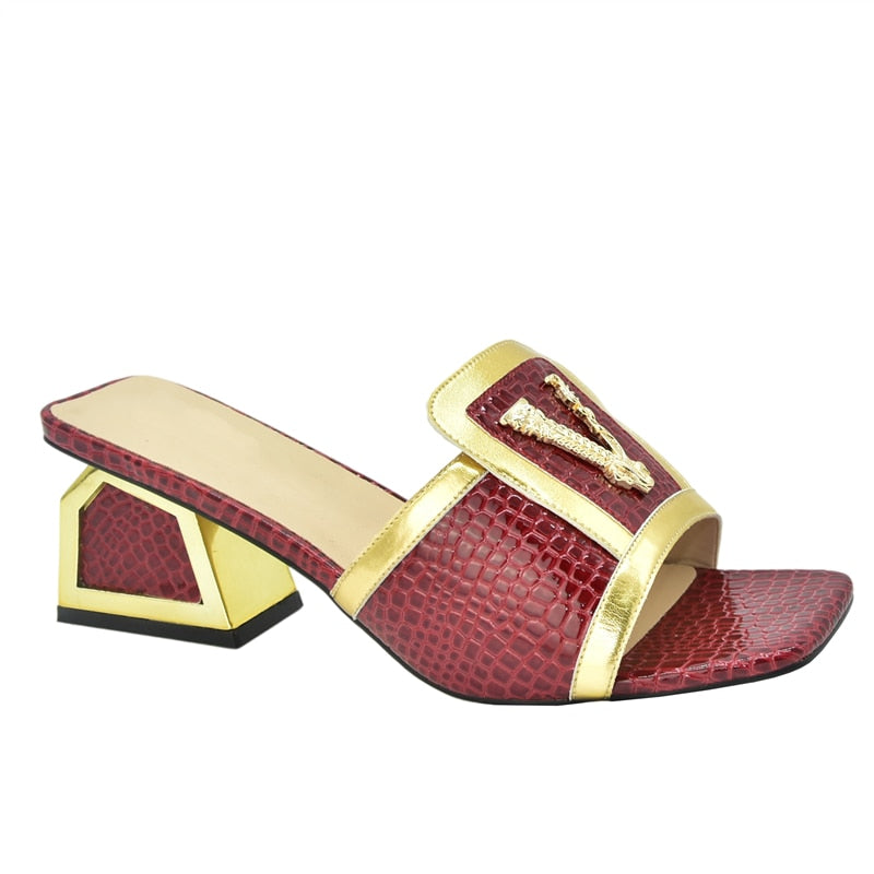 Daphnia Golden V Croco Sandals - 5 Colors