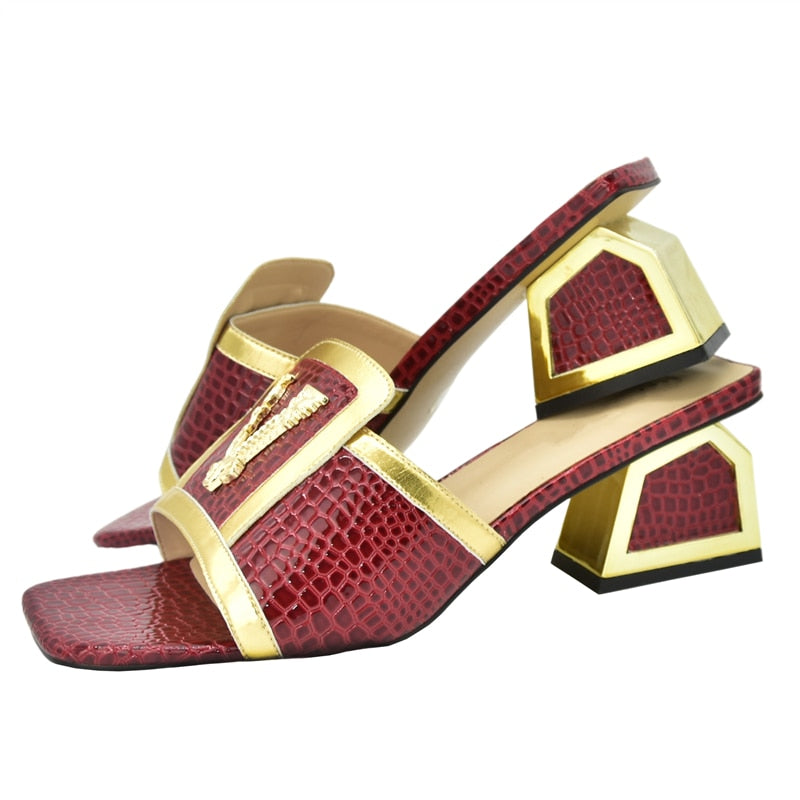 Daphnia Golden V Croco Sandals - 5 Colors