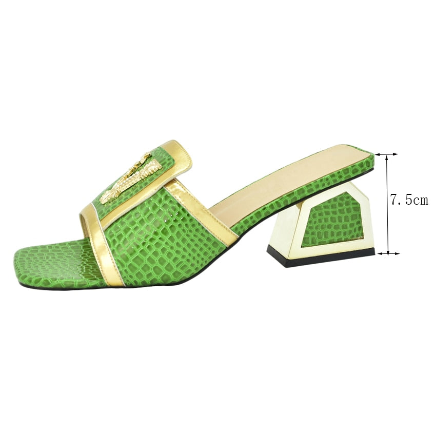 Daphnia Golden V Croco Sandals - 5 Colors