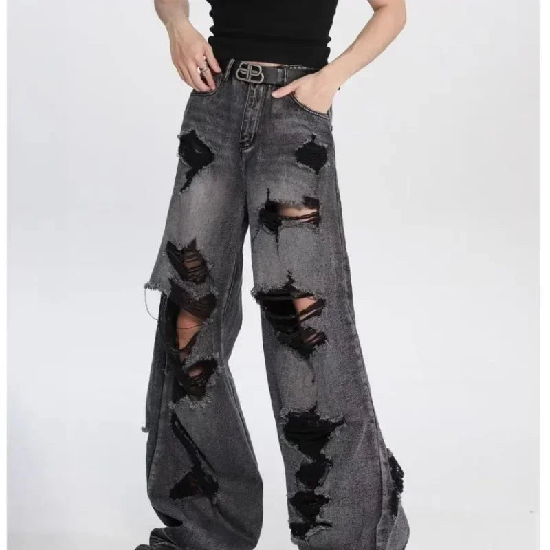 Korean Streetwear Gyaru Kpop Hippie Baggy Denim Women's Jeans