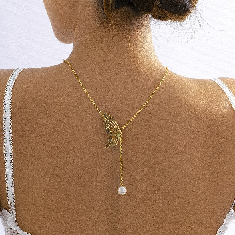 Destiny Butterfly Pendant Clavicle Chain Choker Necklace