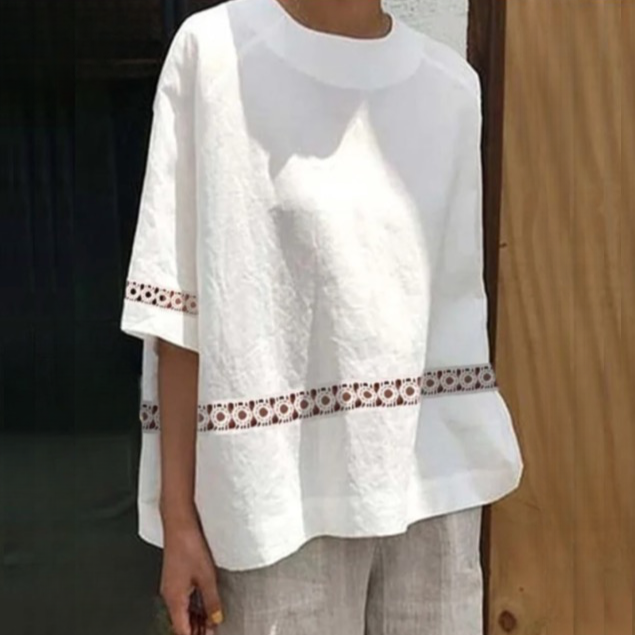 Devie Linen Blend Embroidery Shirt Blouse - 2 Styles