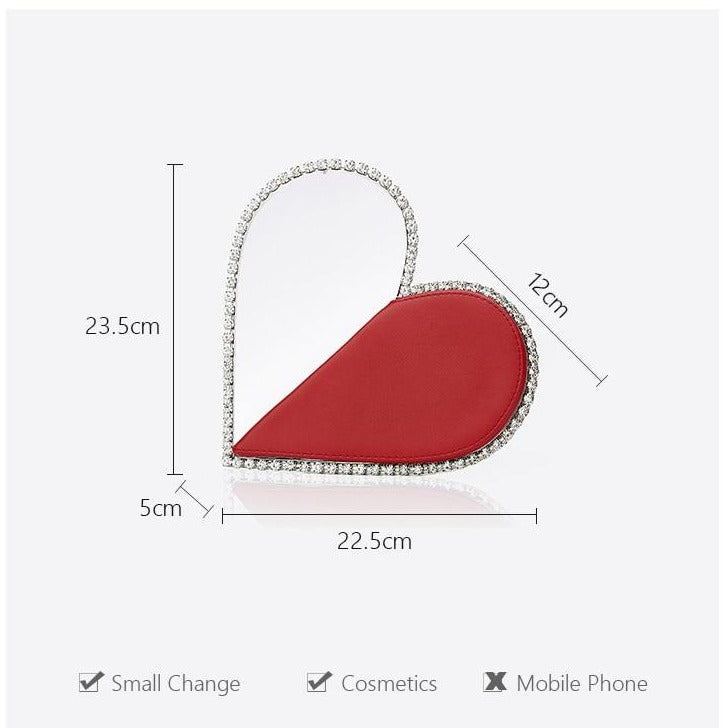 Diamond Heart Evening Clutch Bags - 4 Colors