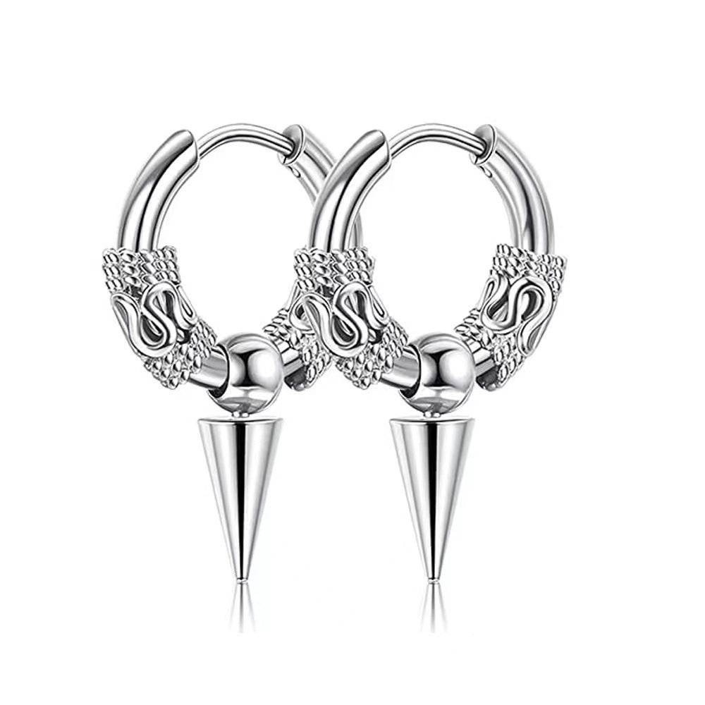 Dragon Scale Punk Hoop Earrings - 3 Styles