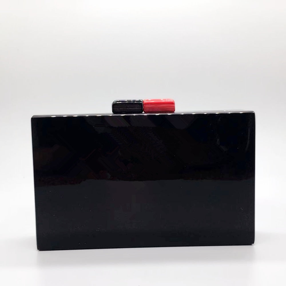 Electric Plug Heart Drawing Acrylic Evening Box Clutch