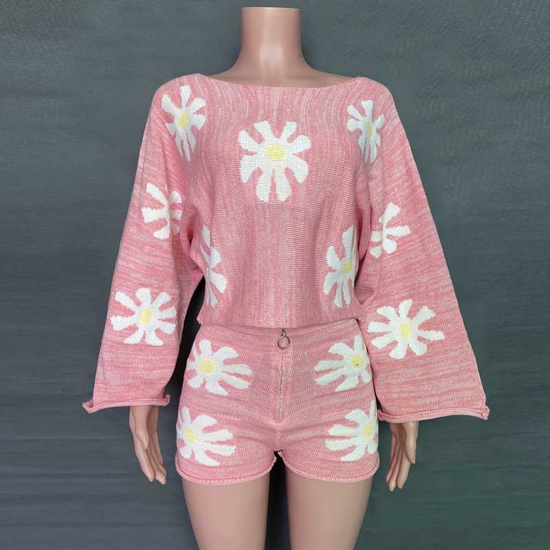 Eliza Daisy Prints 2-Piece Knit Set - 2 Colors