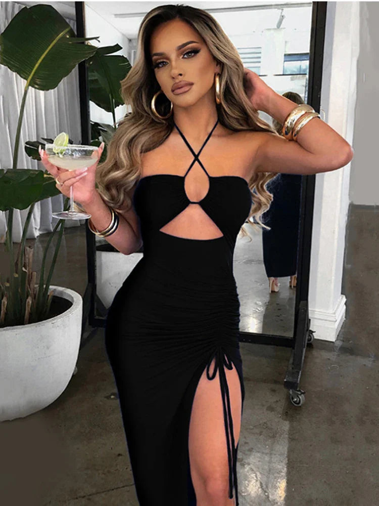 Fashion Clothes Summer spicy high hanging elegant chest Midi Dresses