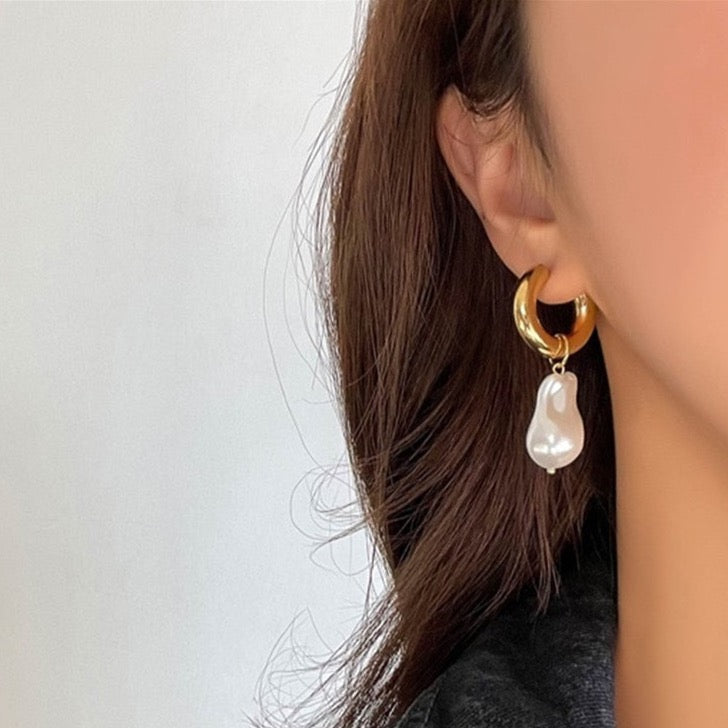 Faye Freshwater Baroque Pearl Drop Earrings