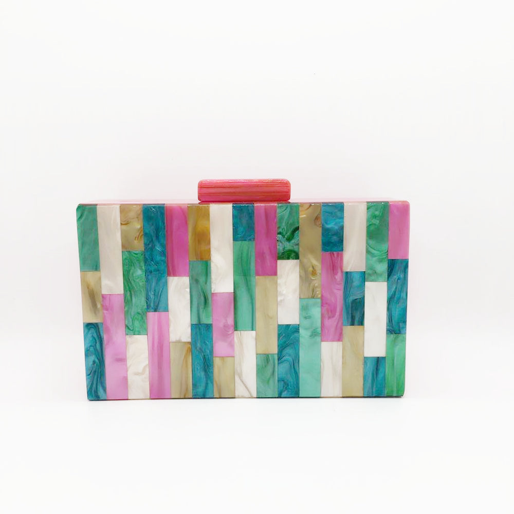 Feria Multi-Color Acrylic Evening Box Clutch