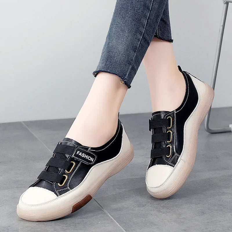 Genuine Leather Slip On Flats Moccasins Women's Loafers Spring Autumn Ladies Shoes Casual Shoes For Woman Sneakers WSH4808