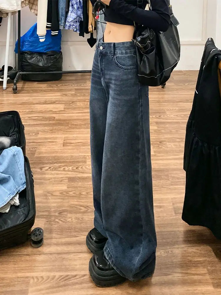 Baggy Korean Style Distressed Wide Leg Denim Harajuku Pant
