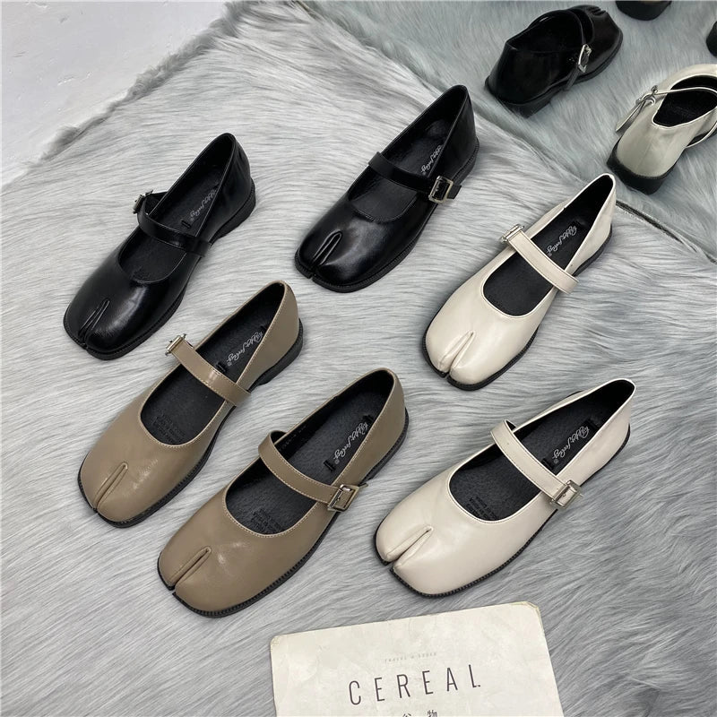 Sabitha Slipt Toe Mary Jane Ballet Flats