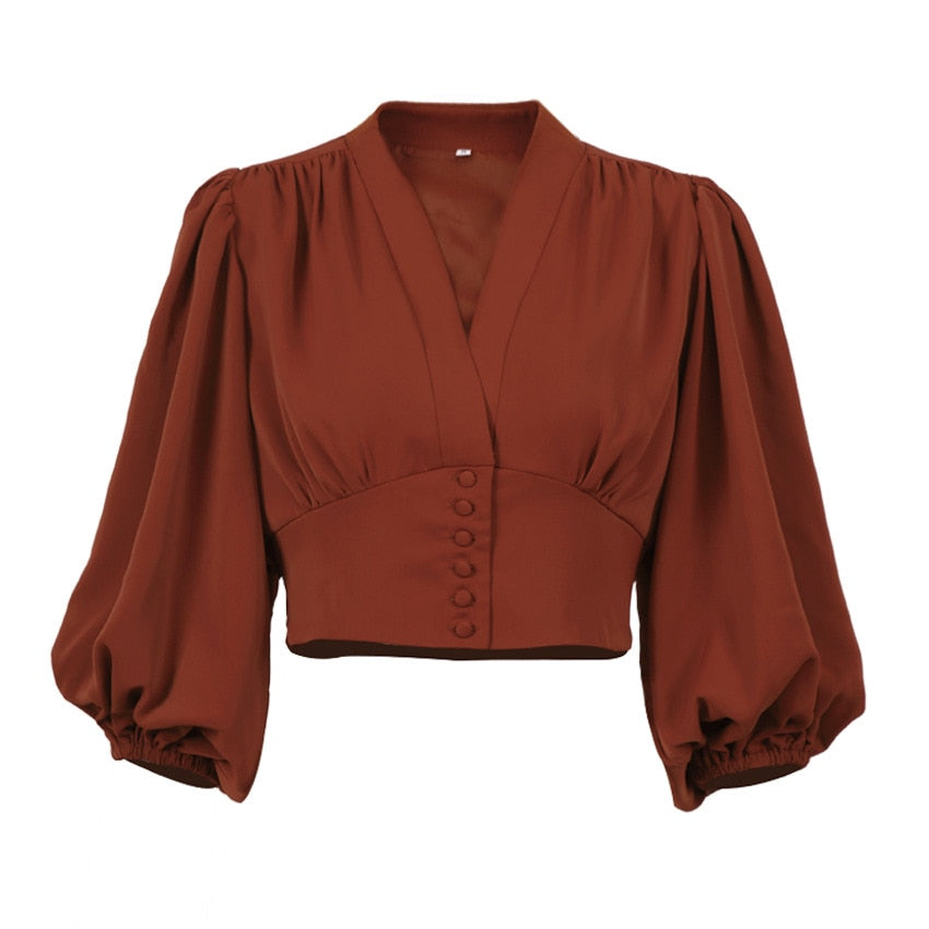 Béatrice Puff Sleeve Empire Blouse - 2 Colors