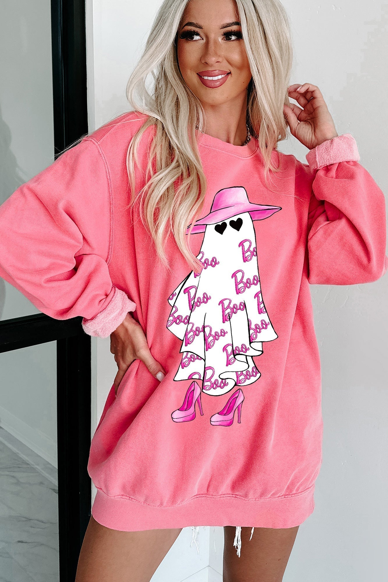 Girly Ghost Graphic Crewneck (Watermelon)