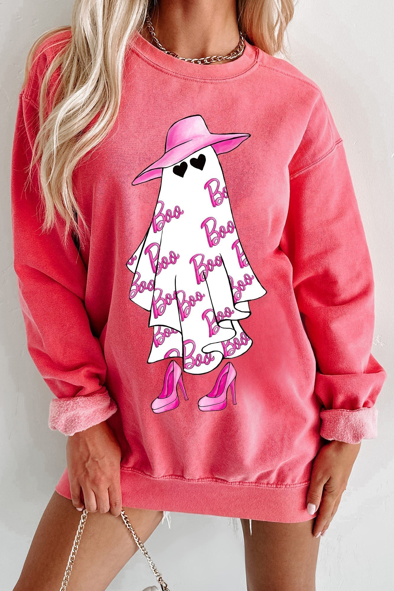 Girly Ghost Graphic Crewneck (Watermelon)