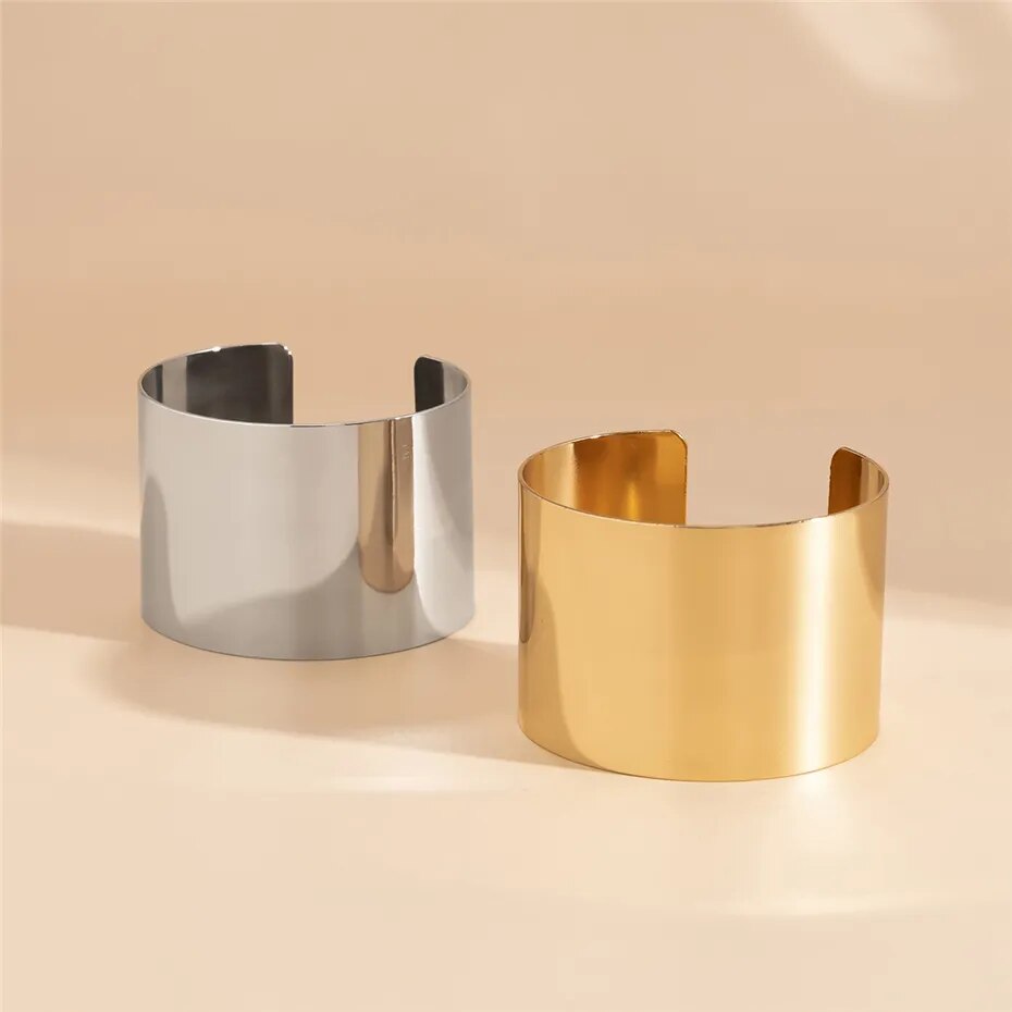 Ingrid Barrel Cuff Bracelet - Gold or Silver