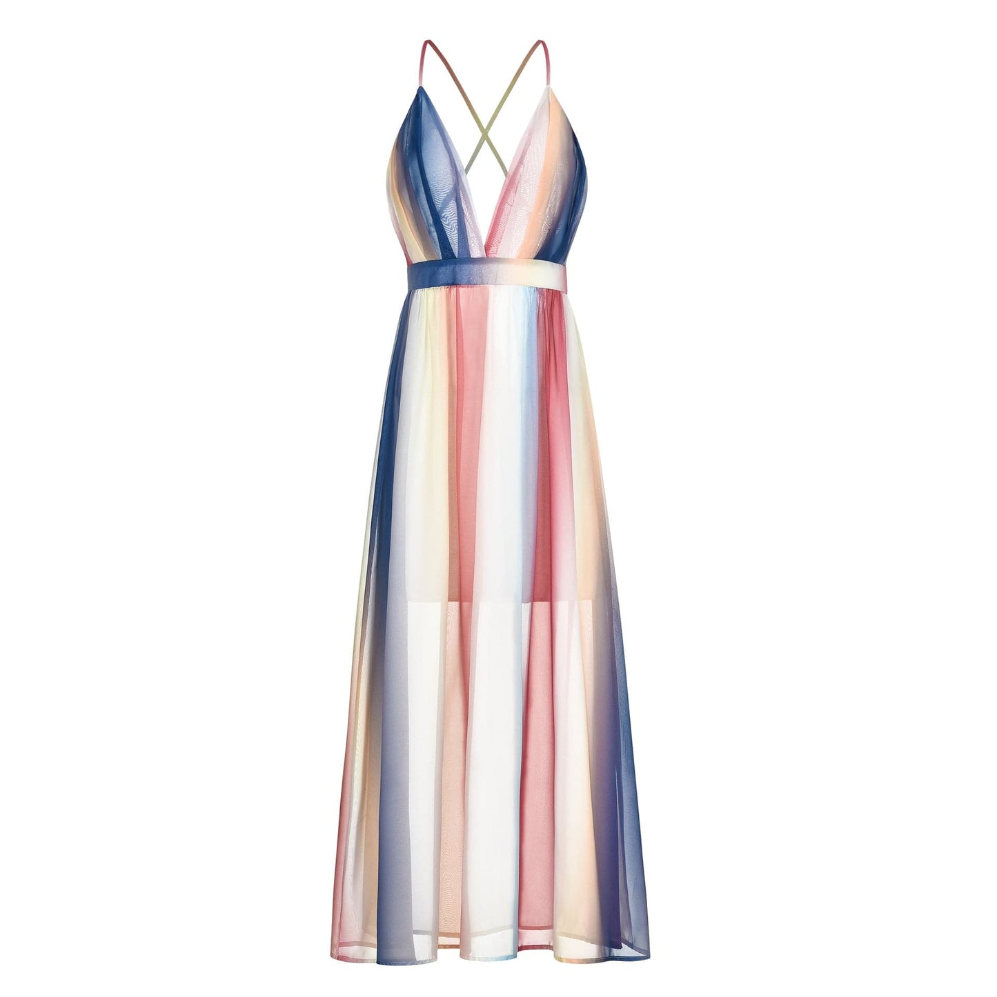 Iridescent Long Backless Prom Dresses