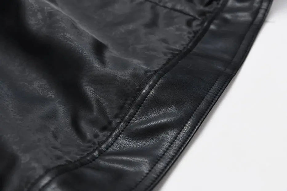 Jain Belted Faux Leather Midi Biker Jacket
