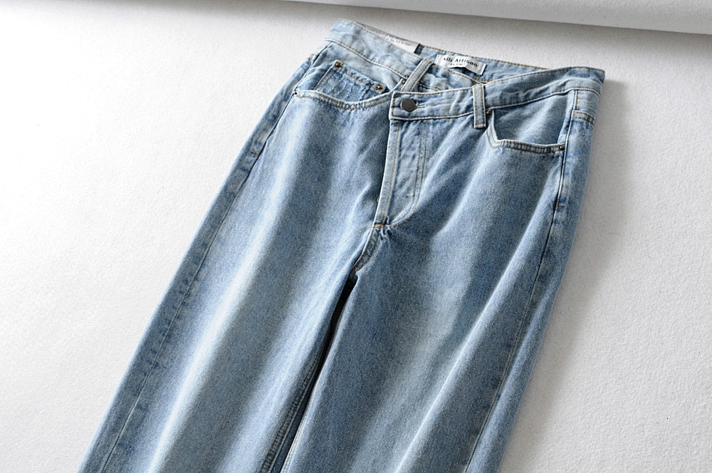 Jamie Side Fly Boyfriend Jeans - Black or Blue
