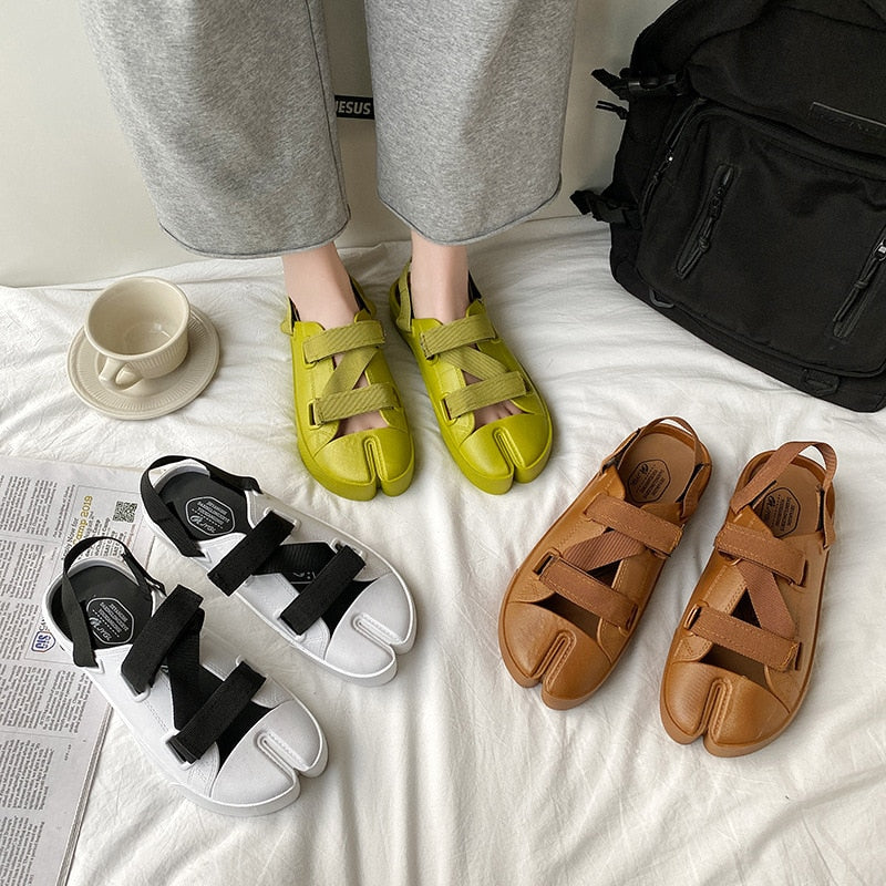 Kanna Split Toe Minimalist Sling Back Sandals - 3 Colors