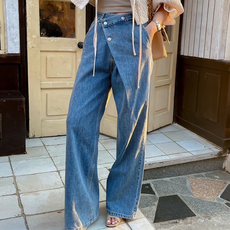 Kay Wrapped Button Fly Loose Jeans