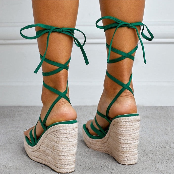 Kelly Gladiator Espadrille Wedge Sandals - 2 Colors