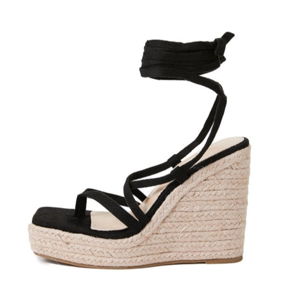 Kelly Gladiator Espadrille Wedge Sandals - 2 Colors