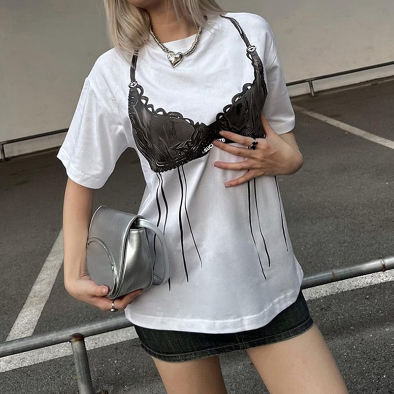 Lace Bra Prints T-Shirts - 3 Colors