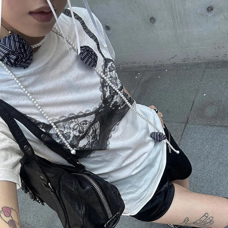 Lace Bra Prints T-Shirts - 3 Colors