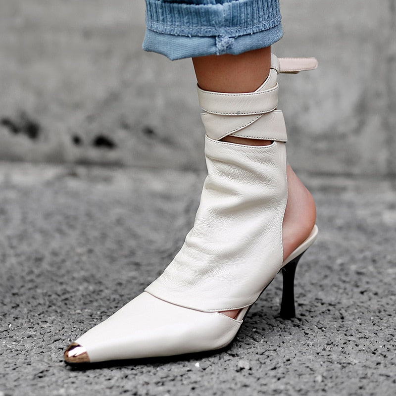 Laffa Lace-Up Ankle Bootie Sandals - 3 Colors