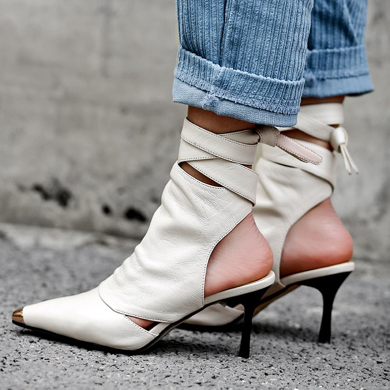 Laffa Lace-Up Ankle Bootie Sandals - 3 Colors