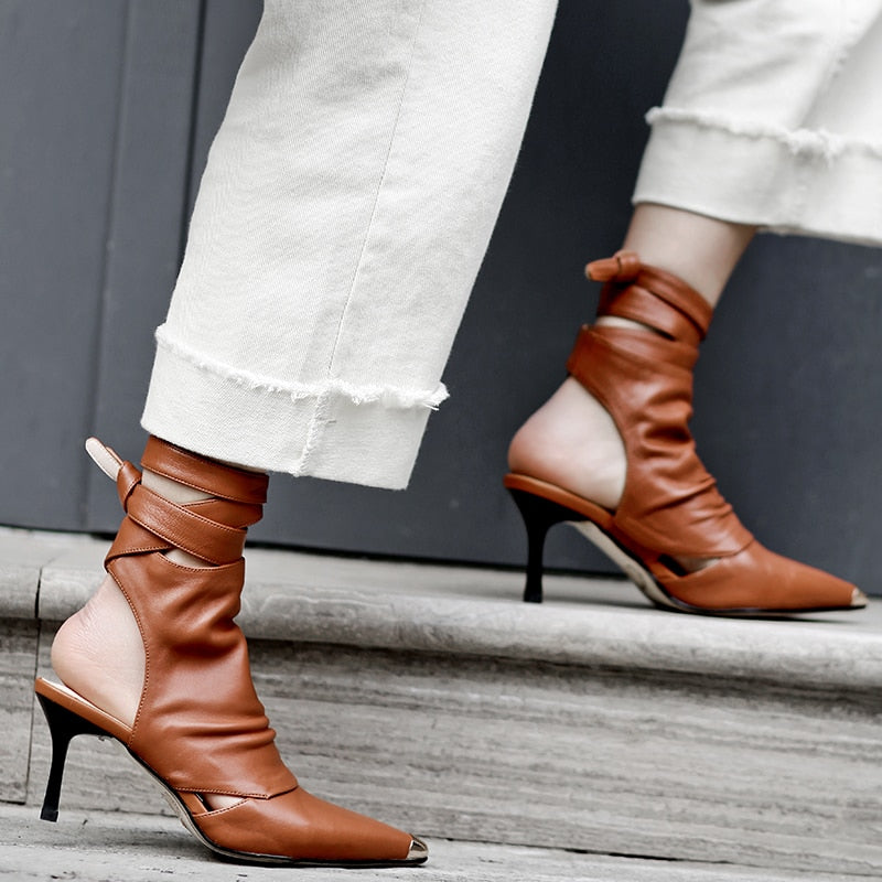 Laffa Lace-Up Ankle Bootie Sandals - 3 Colors