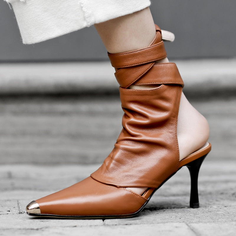 Laffa Lace-Up Ankle Bootie Sandals - 3 Colors