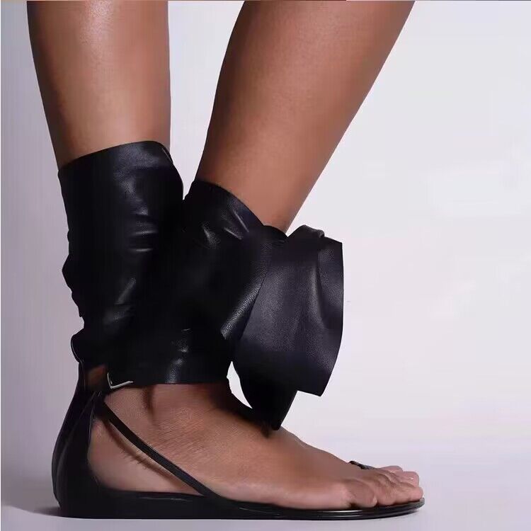 Larisa Big Ankle Bow Tie Flat Sandals - 3 Colors