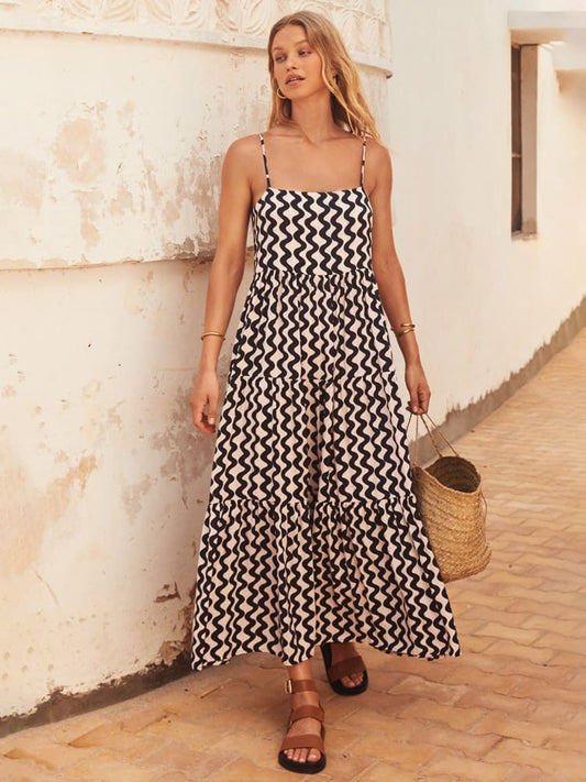 Ric Rac Square Neck Maxi Dress