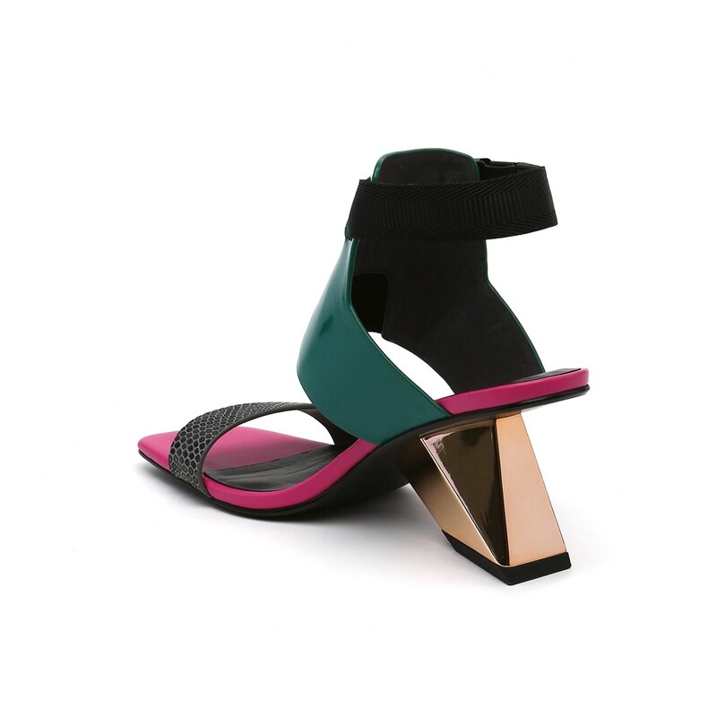 Louisa Color Patchwork Gladiator Sandals - 4 Colors