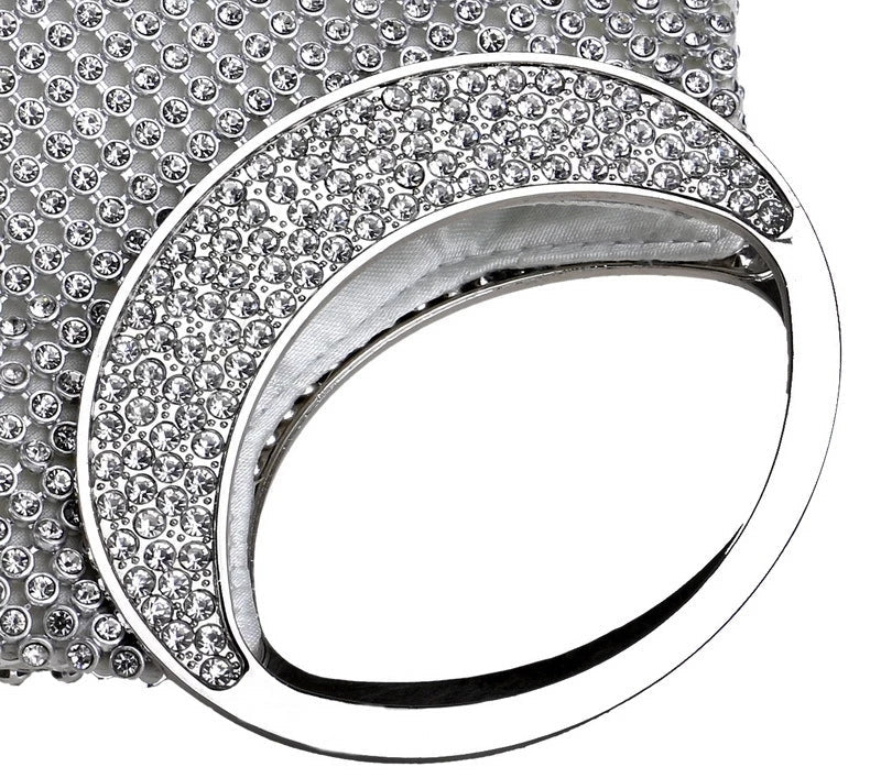 Bucket Clutches Rhinestones Party Handbags Wedding Purse