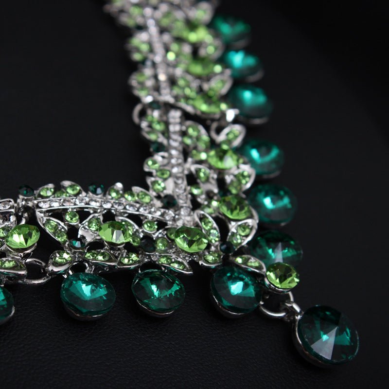 Emerald Crystal Wedding Jewelry Sets For Wedding
