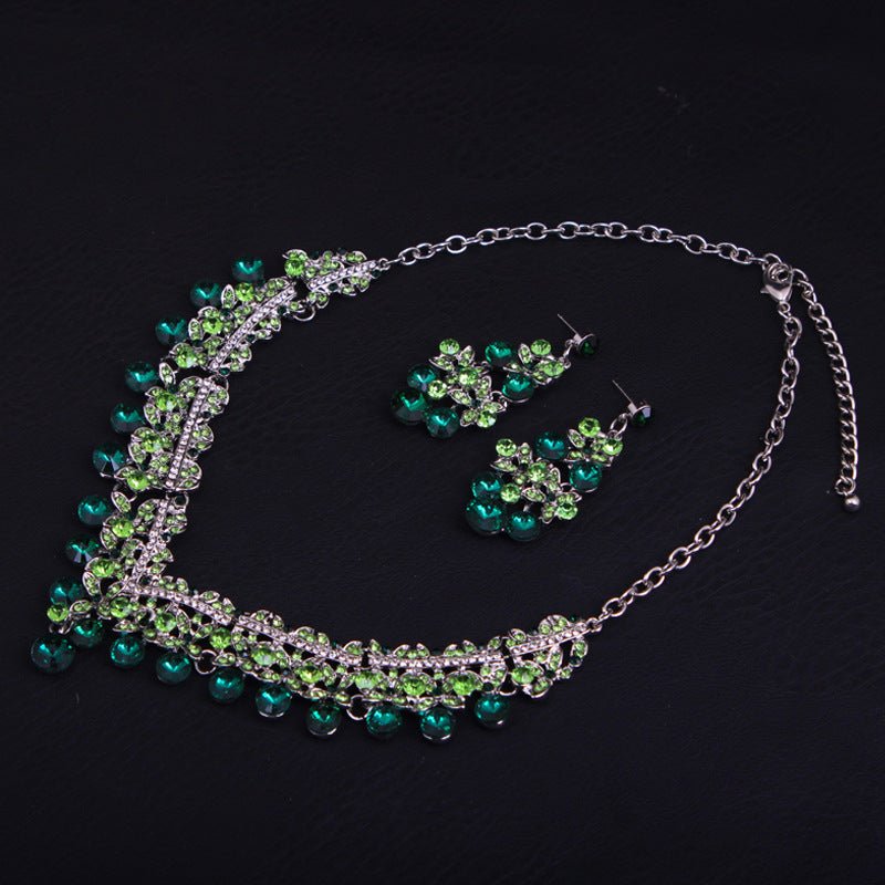 Emerald Crystal Wedding Jewelry Sets For Wedding
