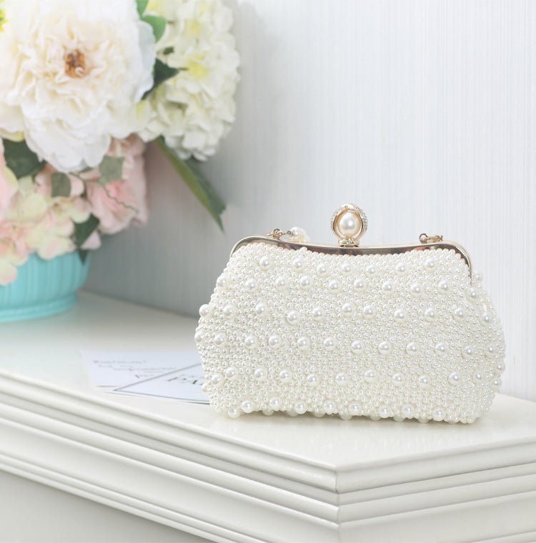 Exquisite Handle Pearl Wedding Party Clutch