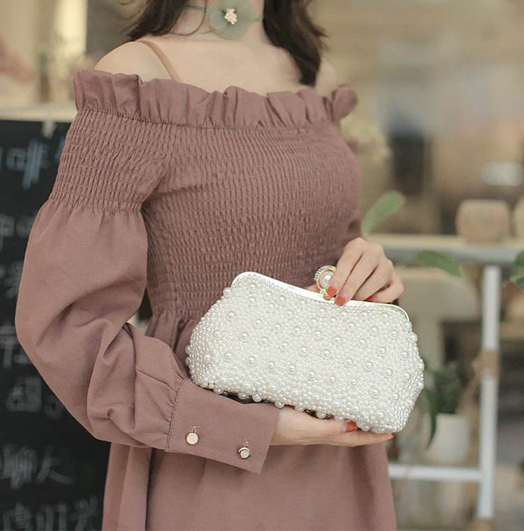 Exquisite Handle Pearl Wedding Party Clutch