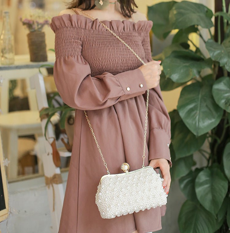 Exquisite Handle Pearl Wedding Party Clutch