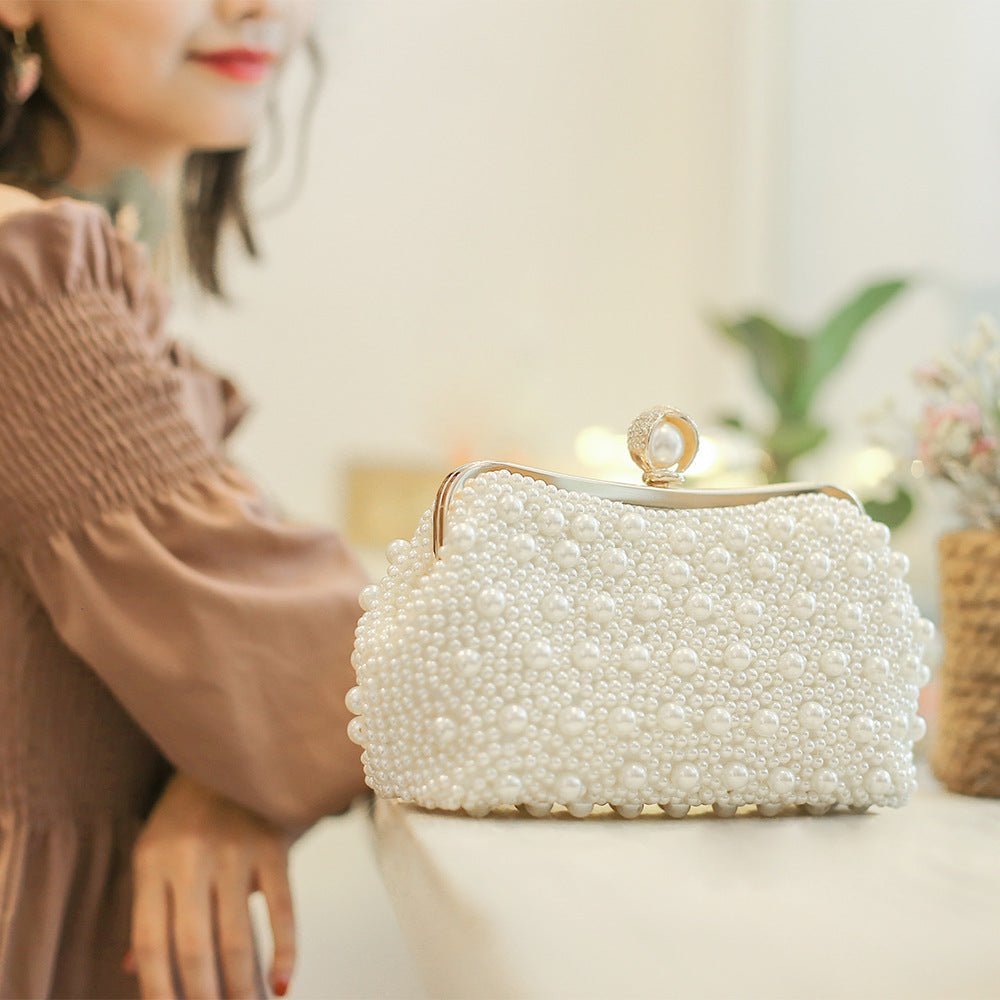 Exquisite Handle Pearl Wedding Party Clutch