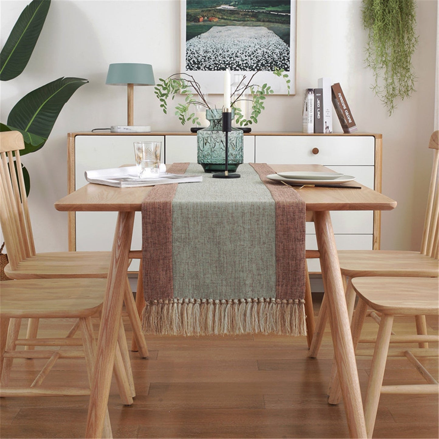 Farmhouse Cheesecloth Table Runner Home Decor Table Cover