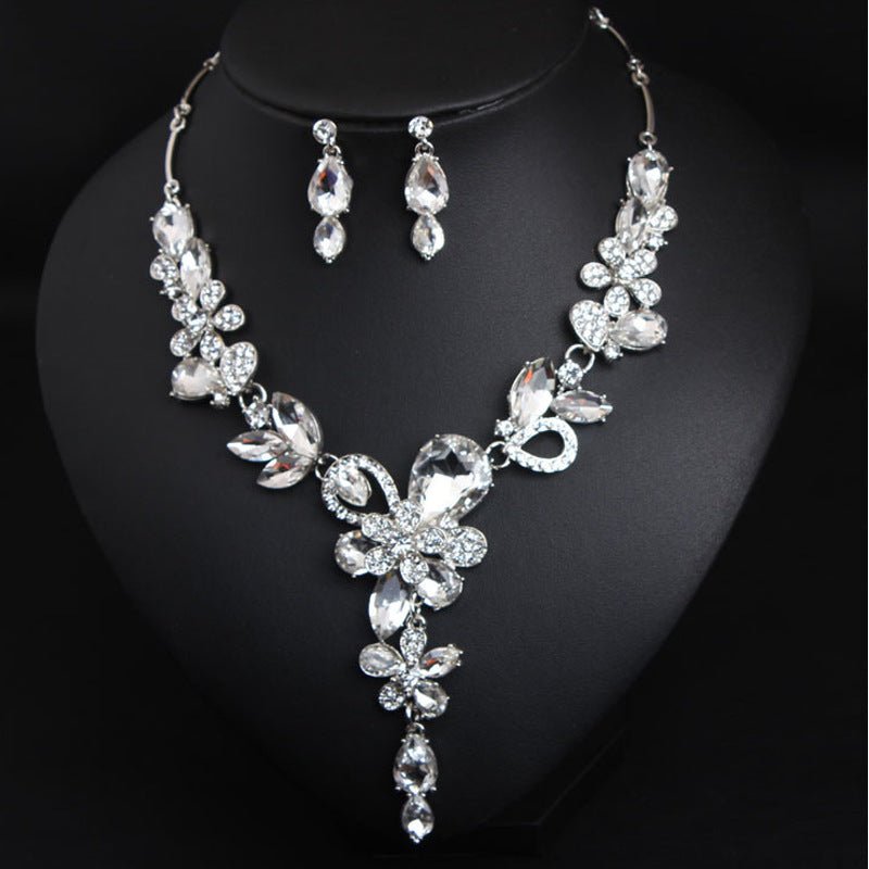 Gemstone Pendant Crystal Wedding Jewelry Sets