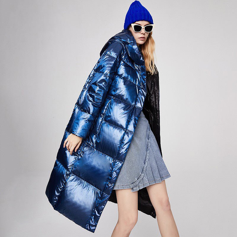Long Winter Reflective Puffer Coats For Women