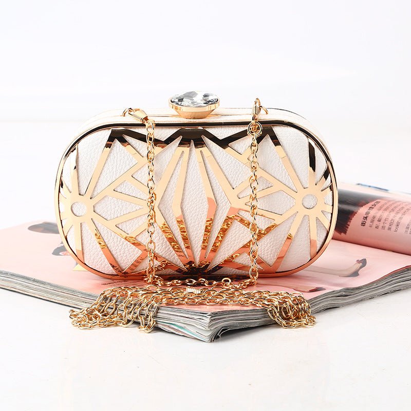 Metal Hollow PU Leather Party Purse and Handbag Wedding Clutches