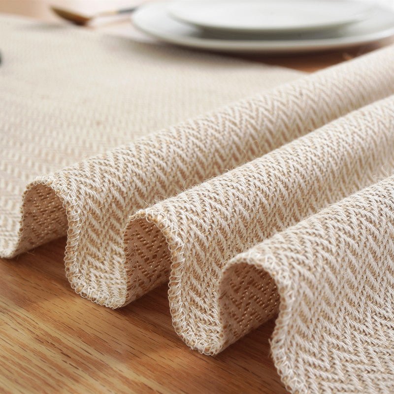 Modern Summer Table Runner Handmade Tassled Burlap Runner